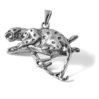 Sterling Silver Antiqued & Textured Leopard on Branch Pendant view 5