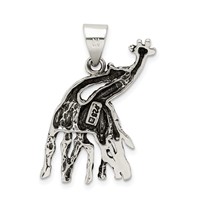 Sterling Silver Antiqued Giraffes Pendant view 4