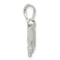 Sterling Silver Polished Perched Bird Chain Slide Pendant view 2