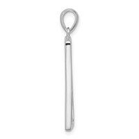Sterling Silver Polished Rectangle Flower Pendant view 2