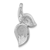 Sterling Silver Preciosa Crystal & Enameled Green Leaves Slide Pendant view 4