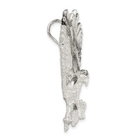Sterling Silver Polished & Textured Eagle Slide view 2