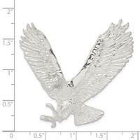 Sterling Silver Polished & Textured Eagle Slide view 3