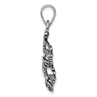 Sterling Silver Antiqued & Textured Dragon Pendant view 2