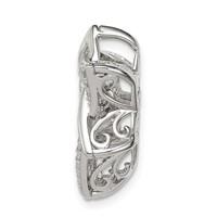Sterling Silver Platinum-plated Polished Vibrant CZ Star of David Pendant view 2