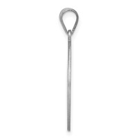Sterling Silver Rhodium-plated Fancy Script Letter B Initial Pendant view 2