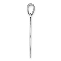Sterling Silver Rhodium-plated Fancy Script Letter F Initial Pendant view 2