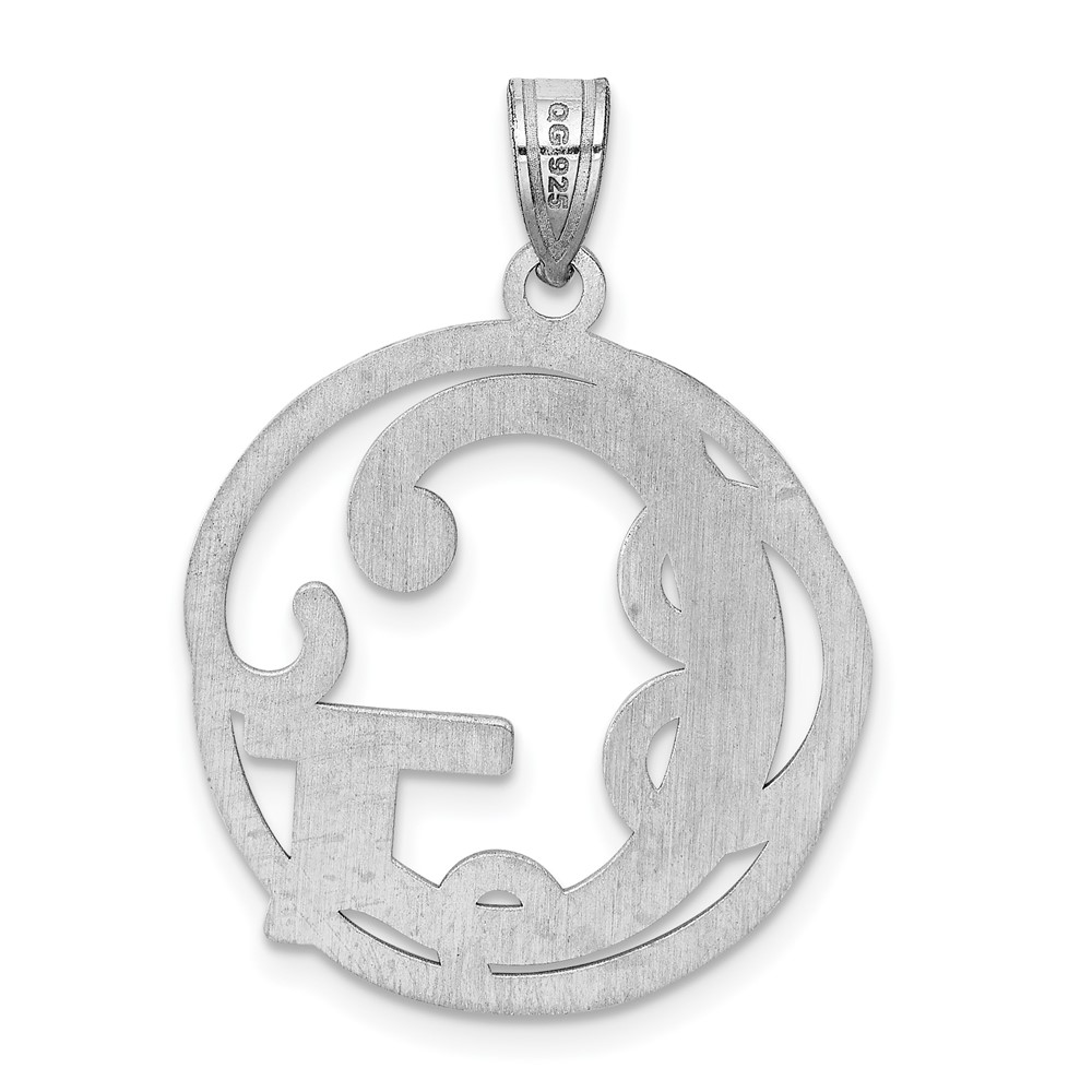 Sterling Silver Rhodium-plated Fancy Script Letter G Initial Pendant (QC8999G)