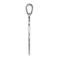 Sterling Silver Rhodium-plated Fancy Script Letter H Initial Pendant view 2