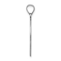 Sterling Silver Rhodium-plated Fancy Script Letter I Initial Pendant view 2