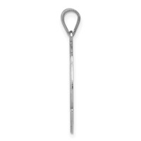 Sterling Silver Rhodium-plated Fancy Script Letter K Initial Pendant view 2