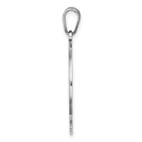 Sterling Silver Rhodium-plated Fancy Script Letter L Initial Pendant view 2