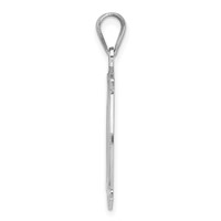Sterling Silver Rhodium-plated Fancy Script Letter M Initial Pendant view 2