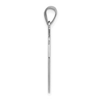 Sterling Silver Rhodium-plated Fancy Script Letter N Initial Pendant view 2