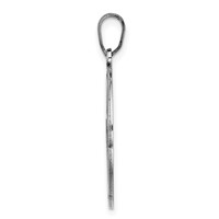 Sterling Silver Rhodium-plated Fancy Script Letter O Initial Pendant view 2