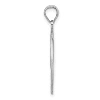 Sterling Silver Rhodium-plated Fancy Script Letter P Initial Pendant view 2