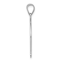 Sterling Silver Rhodium-plated Fancy Script Letter Q Initial Pendant view 2