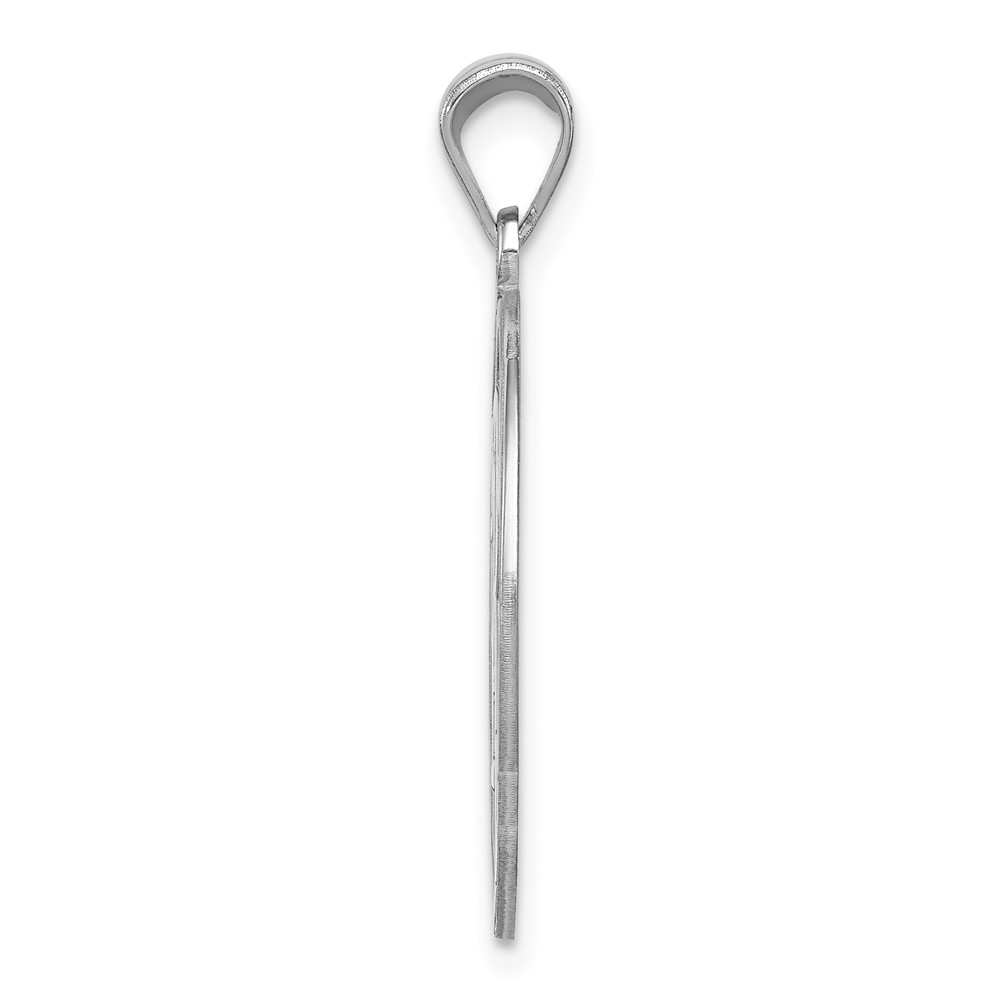 Sterling Silver Rhodium-plated Fancy Script Letter R Initial Pendant (QC8999R)