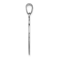 Sterling Silver Rhodium-plated Fancy Script Letter U Initial Pendant view 2