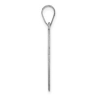 Sterling Silver Rhodium-plated Fancy Script Letter V Initial Pendant view 2