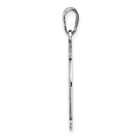 Sterling Silver Rhodium-plated Fancy Script Letter X Initial Pendant view 2