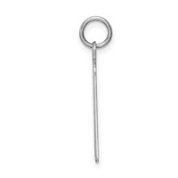 Sterling Silver Rhodium-plated Polished Front Satin Back Blue Enameled Engravable Large Birth Certificate Charm view 2