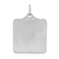 Sterling Silver Rhodium-plated Polished Front Satin Back Blue Enameled Engravable Large Birth Certificate Charm view 3