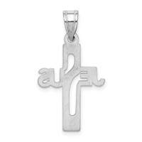 Sterling Silver Rhodium-plated Jesus Cross Extra Small Pendant view 3
