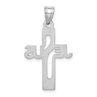 Sterling Silver Rhodium-plated Jesus Cross Small Pendant view 3