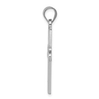 Sterling Silver Rhodium-plated Jesus Cross Medium Pendant view 2