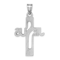 Sterling Silver Rhodium-plated Jesus Cross Extra Large Pendant view 3