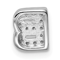 Sterling SilverRhodium-plated CZ Letter B Initial Slide Charm view 3