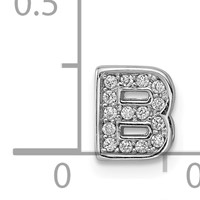 Sterling SilverRhodium-plated CZ Letter B Initial Slide Charm view 4