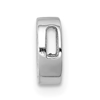 Sterling Silver Rhodium-plated CZ Letter D Initial Slide Charm view 2