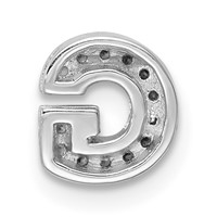 Sterling Silver Rhodium-plated CZ Letter G Initial Slide Charm view 3