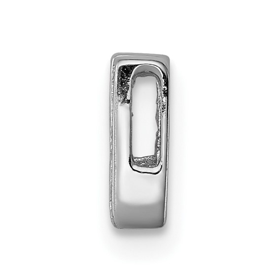 Sterling Silver Rhodium-plated CZ Letter H Initial Slide Charm