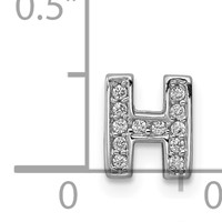 Sterling Silver Rhodium-plated CZ Letter H Initial Slide Charm view 4