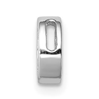 Sterling Silver Rhodium-plated CZ Letter O Initial Slide Charm view 2