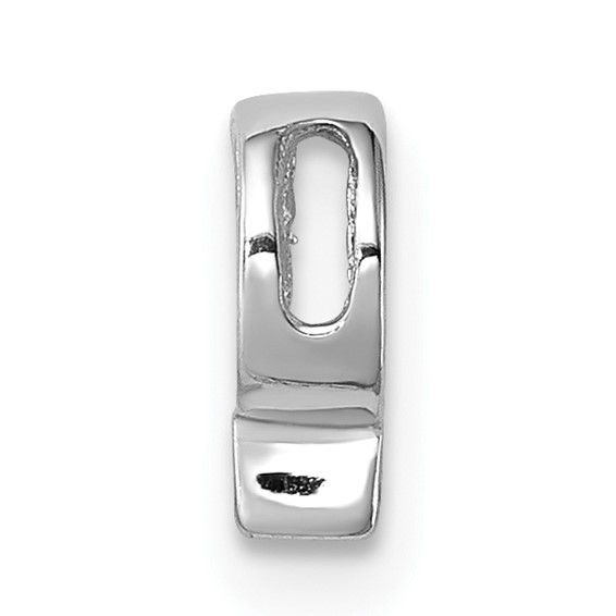Sterling Silver Rhodium-plated CZ Letter P Initial Slide Charm
