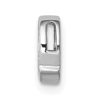 Sterling Silver Rhodium-plated CZ Letter Q Initial Slide Charm view 2