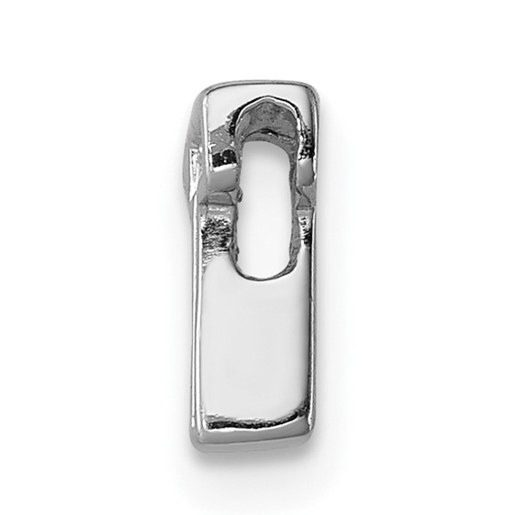Sterling Silver Rhodium-plated CZ Letter T Initial Slide Charm