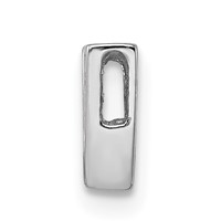 Sterling Silver Rhodium-plated CZ Letter V Initial Slide Charm view 2