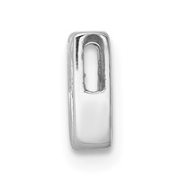 Sterling Silver Rhodium-plated CZ Letter W Initial Slide Charm view 2