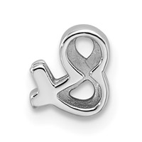 Silver Notes Sterling Silver Rhodium Plated Ampersand Slide Charm view 3