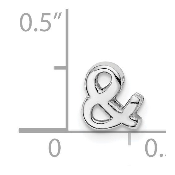 Silver Notes Sterling Silver Rhodium plated Ampersand Slide Charm