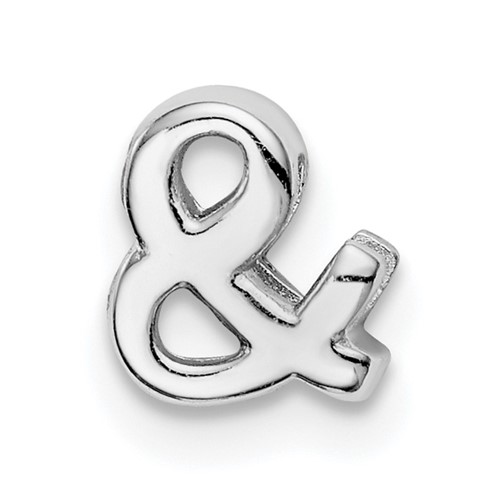 Silver Notes Sterling Silver Rhodium Plated Ampersand Slide Charm