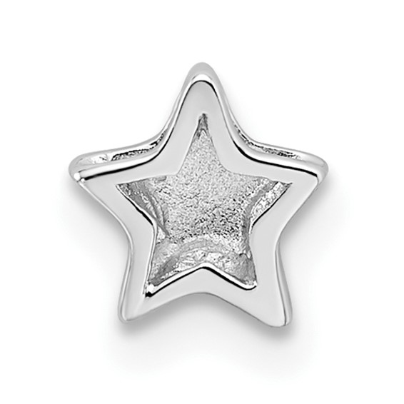 Silver Notes Sterling Silver Rhodium plated Star Slide Charm
