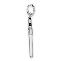 Sterling Silver Rhodium-plated Jesus Cut-out Cross Pendant view 2