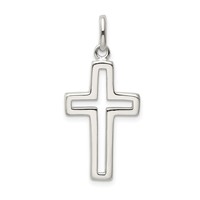 Sterling Silver Cut-out Cross Charm view 3