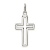 Sterling Silver Cut-out Cross Charm view 1